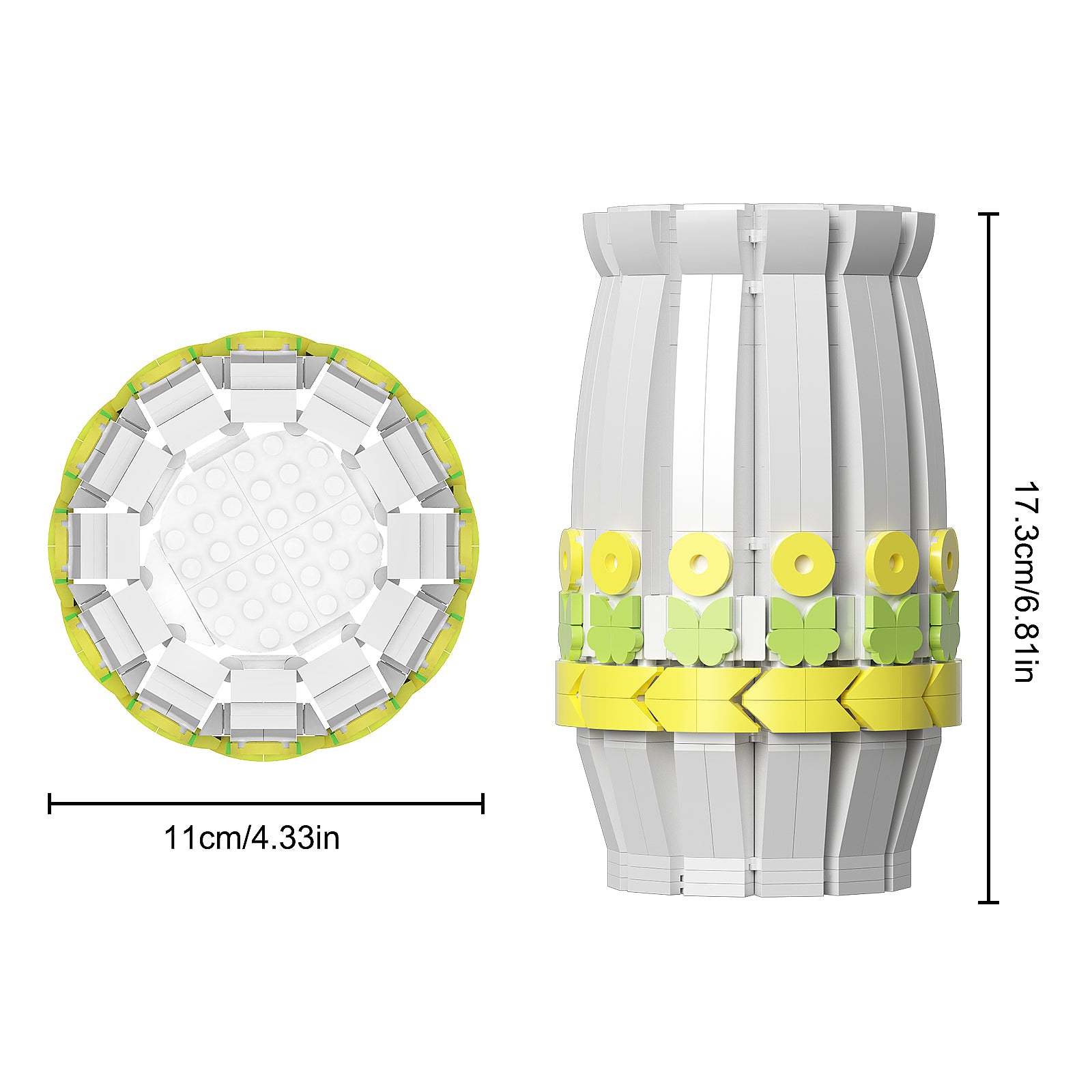 Vase Building Kit for Lego Flower Bouquet 10280,40461 and 40460,A Unique  Flower Container and Creative Project for Adults Building Blocks Gifts, New